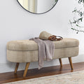 Oval Storage Bench with Rubber Wood Legs Gray J251