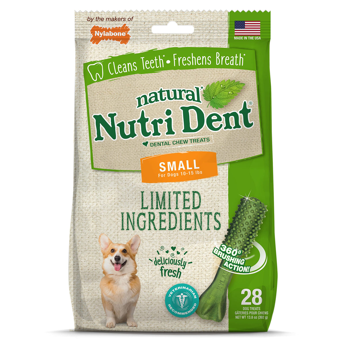 Natural Dog Dental Chews, Small 28 Count O55915