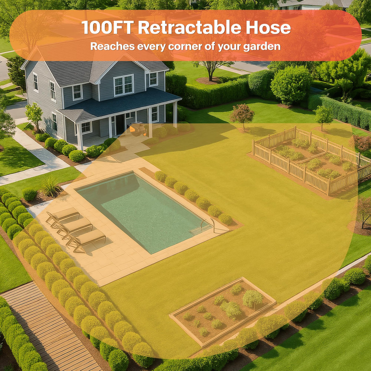 1/2"x100ft Retractable Wall Mount Garden Hose Reel S361