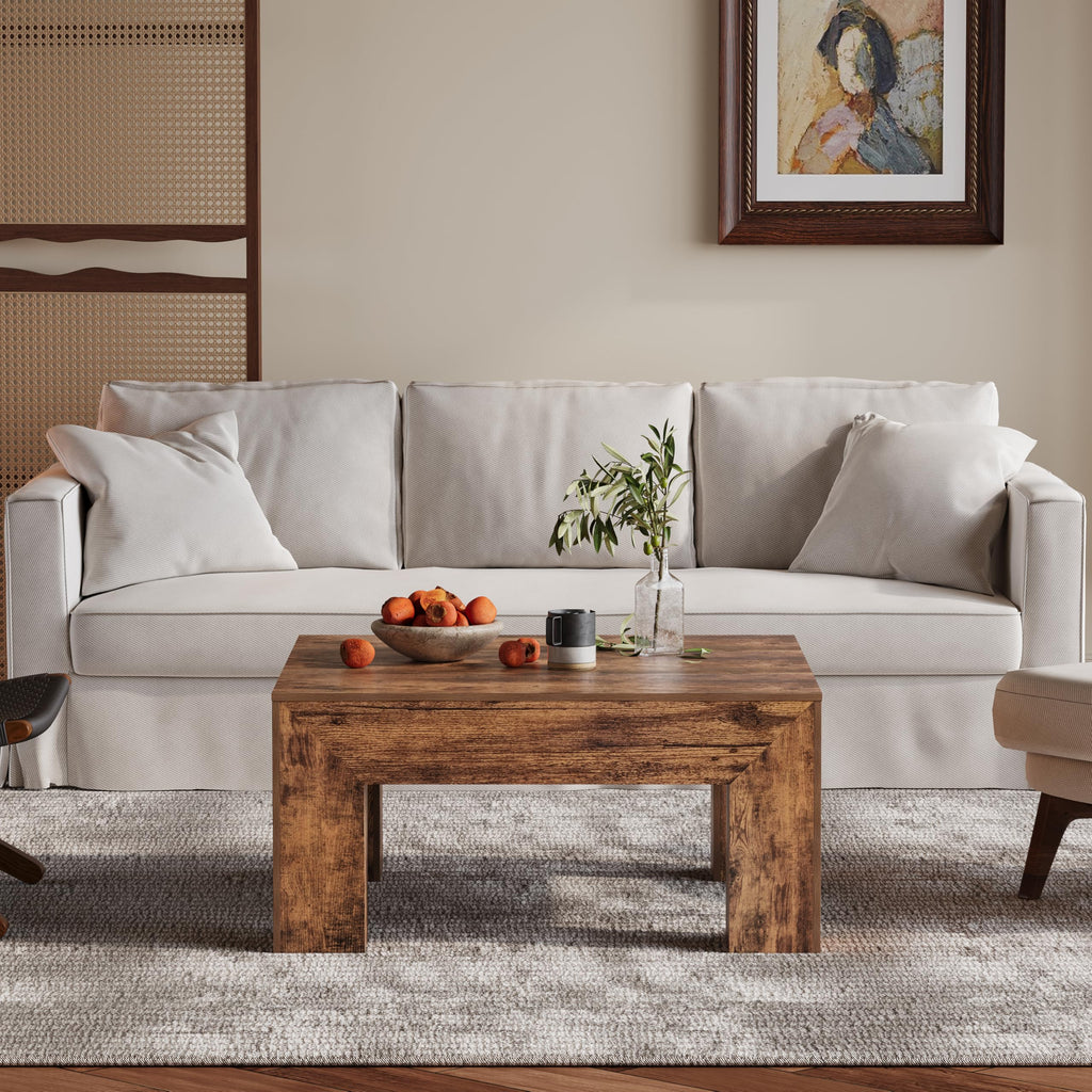 35" Wooden Square Coffee Table I159