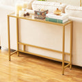 Small Modern Console Table Tempered Glass Metal Frame W95570